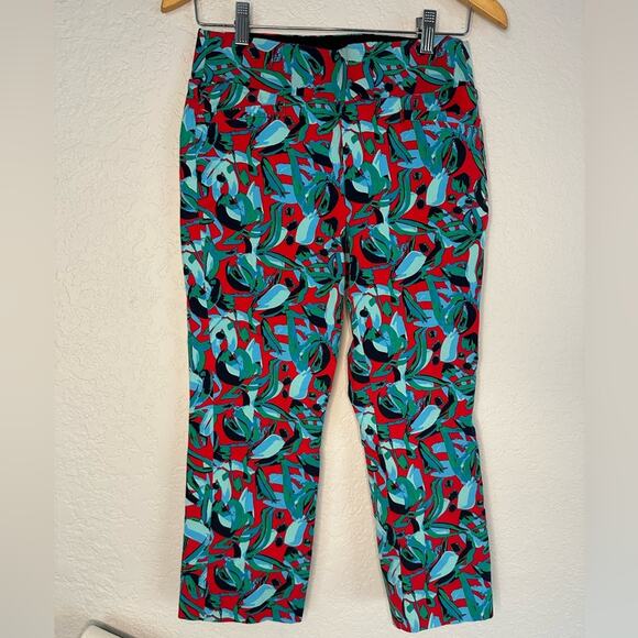 Soft Surroundings Superla Stretch Pull-On Kalea Straight Leg Crop Pants Colorful - Picture 1 of 6